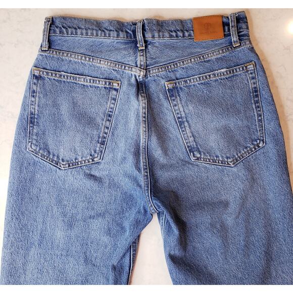 ANINE BING Sonya High Rise Straight Leg Jeans Raw Hem Women's Size 30 - Picture 8 of 16